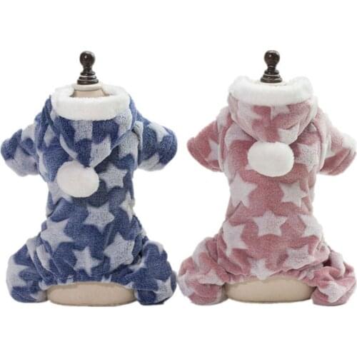 Winter Pet Dog Clothes Warm Dog Coat Hooded Jumpsuit Thicken Pet Clothing For French Bulldog Teddy Dogs Costume Puppy Jackets