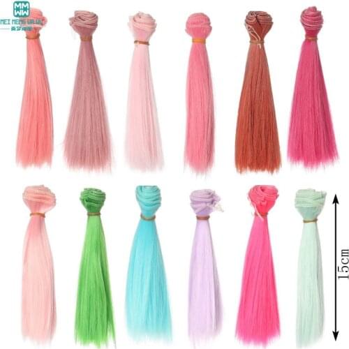 1pcs hair for doll 15cm*100CM straight wig hair for 1/3 1/4 BJD diy manual doll wig multicolor