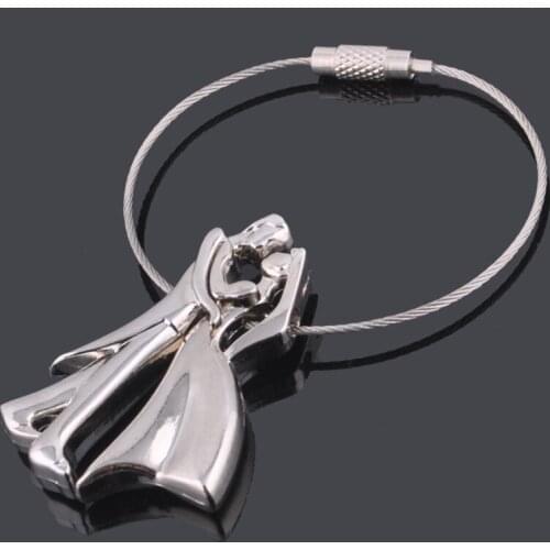 100pcs/lot Wedding Gifts Bride and Groom Metal Keychains/Lover Key Chains for Event Party Supplies #RUD46
