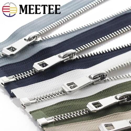 2pcs Meetee 5# Metal Zipper 35-85cm Open-end Zip Closure for Sewing Down Jacket Coat Purse Pocket Bags DIY Clothing Accessories
