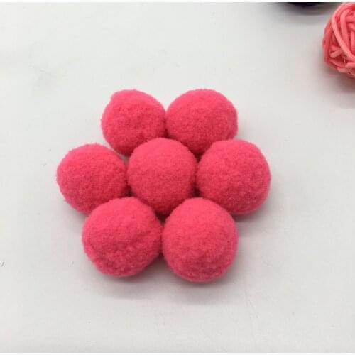 30pcs 1" 25mm Rose Pompom Fur Craft DIY Soft Pom Poms For Children Toys Cellphone Wedding Home Decoration Accessories