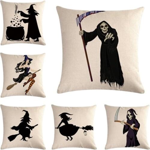 45*45cm Halloween Wizard Cushion Cover Trick Or Treat Home Party Decorative Pillow Cover Car Sofa Chair Cushion Cover