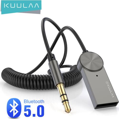 KUULAA Aux Bluetooth Adapter Dongle Cable For Car 3.5mm Jack Aux Bluetooth 5.0 Receiver Speaker Audio Music Wireless Transmitter