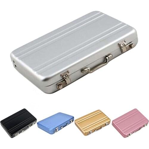 Aluminum Storage Box Business Id Credit Card Holder Mini Suitcase Bank Card Box Holder Jewelry Case Organizer Rectangle New