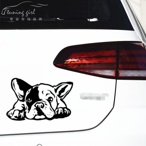 Car Srickers Dog French Bulldog Lovely Funny Creative Decoration Decals For Trunk Windshield Auto Tuning Styling D20