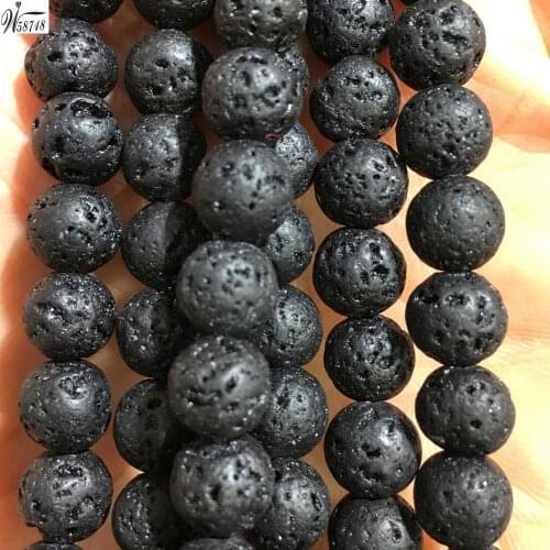 Free shipping Women Fashion Jewelry 6mm 8mm 10mm Volcanic rock Round Loose Beads 15” FG8680
