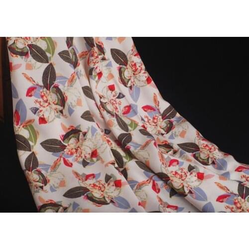 Free shipping Leaves and flowers printed rayon summer cotton silk baby clothing fabrics cool in summer cloth