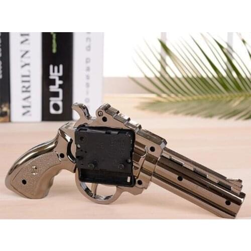 Revolver shape alarm clock desktop fashion retro plastic model clock Personality holiday student gift