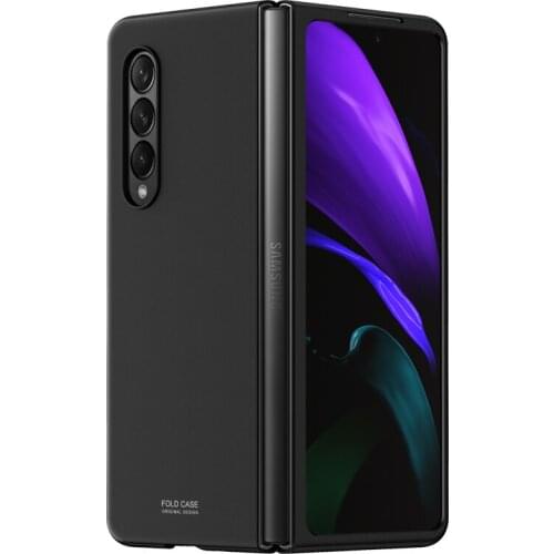 Case for Samsung Galaxy Z Fold 3 5G Case Carbon Fiber Leather Cover for Samsung Fold 3 Protective Film Full Protector Capa