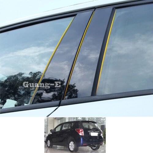 For Toyota VERSO EZ 2011 2012 2013-2015 Car PC Material Pillar Post Cover Door Trim Window Piano Black Molding Sticker Plate