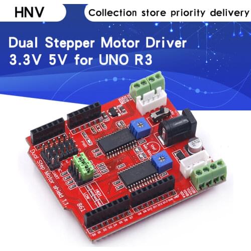 A3967 Dual Stepper Motor Driver Shield Module two-channel IO PWM CNC 3.3V 5V for UNO R3