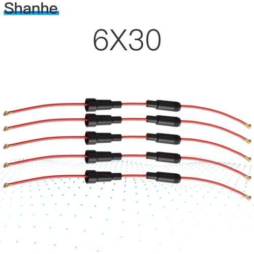 F103-C 6*30 Fuse Holder Fuse link Wire Cable 250V Glass fuse tube fuse casing