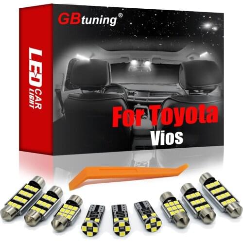 GBtuning Canbus Error Free LED Interior Light Kit For Toyota Vios 2008-2019 2020 Vehicle Car Indoor Trunk Bulb Lamp Accessories