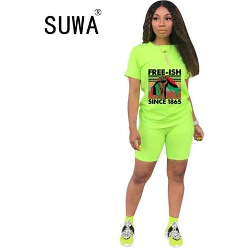 2020 Summer Hot Classic Black Casual Young Regular Fashion Short Sleeve Short Pants Slim Tracksuits Women 2 Piece Set