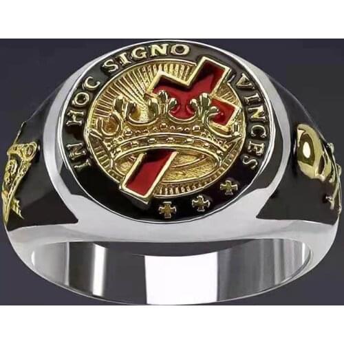 Retro tide crown dripping oil red cross ring angel skull head mens ring anniversary gift jewelry кольцо мужское anillos
