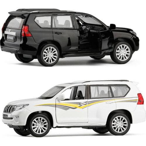 1/32 CaiPo Models For Toyota Land Cruiser Prado SUV 2019 Diecast Car Model Toys Kids gift for play display Pull Back Sound light