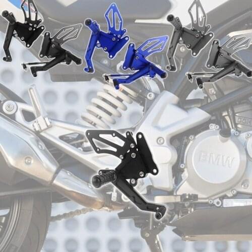 CNC Motorcycle left & right Adjustable Rearsets Rear Set Foot Peg Footrest Pedal With Shift Rod for 2017-2018 BMW G310R G 310R