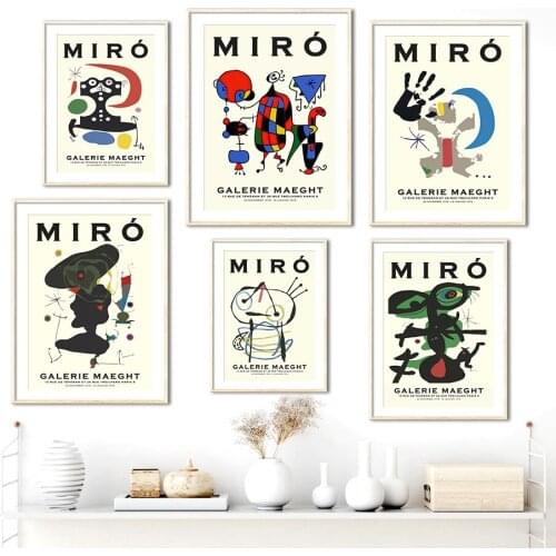 Joan Miro Gallery Art Exhibition Abstract Wall Art Canvas Painting Nordic Posters And Prints Wall Pictures For Living Room Decor