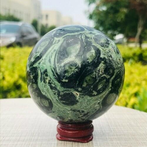Natural Green Kambaba Sphere Quartz Crystal Ball Healing