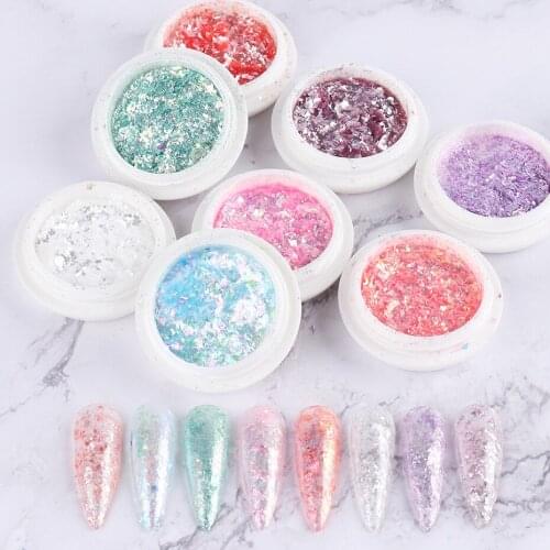 Irregular Shell Paper Sequin DIY Nail Flakies Colorful Glitter Nail Art Sequins for 3D Nail Art Decoration