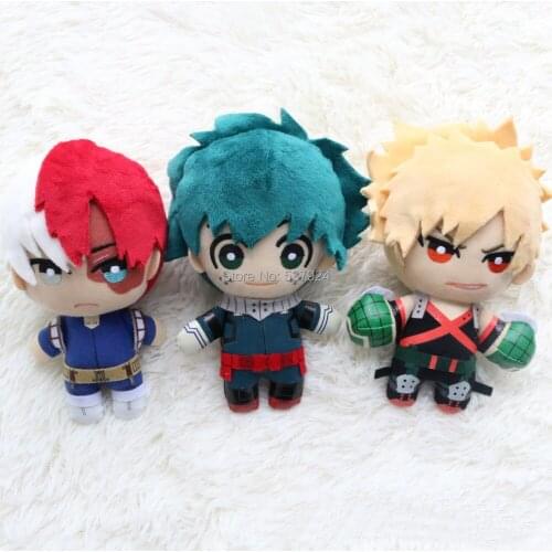 New 3 Styles My Hero Academia Bakugou Katsuki Todoroki Shoto Midoriya Izuku 6" 15CM Plush Doll Keychain Pendant