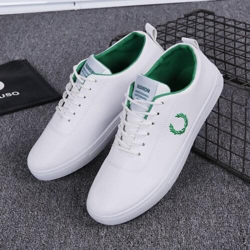 2021 new spring fashion trend leather shoes white shoes mens casual shoes breathable non-slip wear-resistant shoes