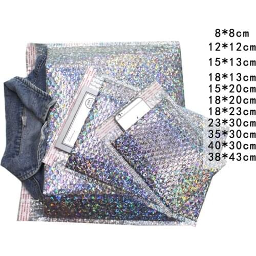 Wholesale laser silver CD/CVD Packaging Shipping Bubble Mailers paper Padded Envelopes Gift Bag Bubble Mailing Envelope Bag