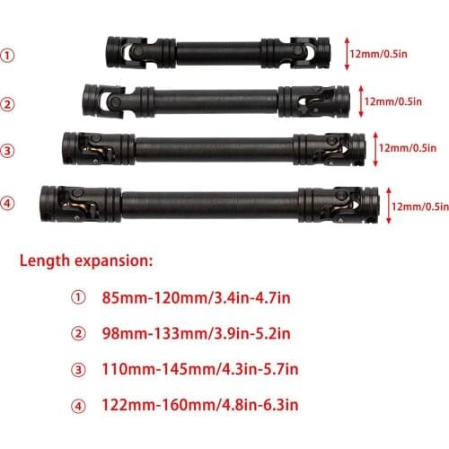 RCTOYFUN 85-120mm/98-133mm/110-145mm/122-160mm RC Car Drive Shaft For 1:10 RC Crawler Car Traxxas TRX-4 Axial SCX10 90046 90047