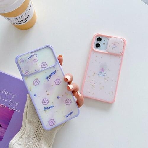 Hot Sale Push Window Flower Lens Protection Phone Case For IPhone12 11 Pro MAX XS XR X 8 7 Plus SE 2020 Shockproof Soft Cover