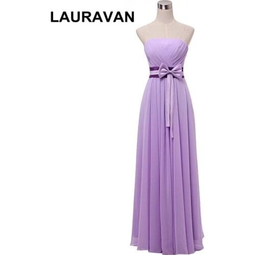 Real picture 2020 new fashion long modest strapless evening dresses plus size chiffon party dress light purple gowns 2019 gown