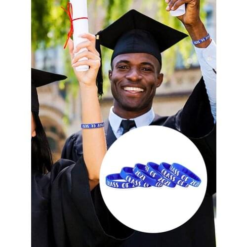 Rubber Bracelets Class Of 2021 Wristband Graduating Celebrating For Senior Students Teachers Graduation Party Supplies