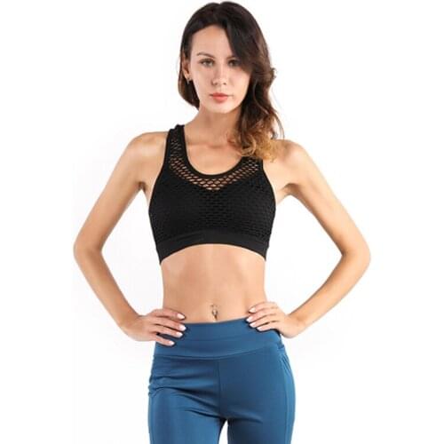Mesh Breathable Sport Bra Tops Running Sportswear Underwear Sexy Sport Bra Fitness Women Shockproof Sports Bra