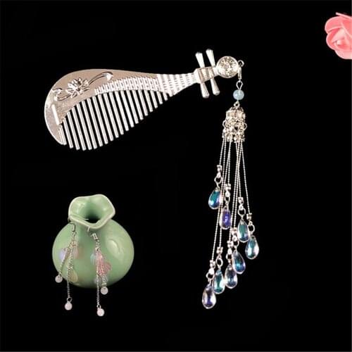 Hanfu Hairpin Ancient Ornaments Headdress Ancient Accessories Tassel Hair Comb Pipa Comb Hair Womens Gifts