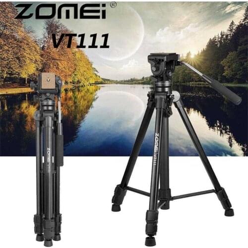 Zomei Professional Video Camera Tripod VT111 Fluid Head DV Camcorder 1/4" Screw Performance 360 Rotation For Live broadsast DSLR