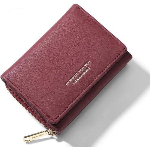 Weichen Trifold Design Pu Leather Wallet Women Small Ladies Purse 2020 Solid Casual Female Wallet Coin Purse Card Holder