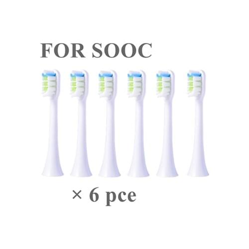 6PCS Replacement Toothbrush Heads fir for Soocas X3/X1/X5 for xiaomi Mijia Soocare T300 T500 Electric Tooth Brush Heads