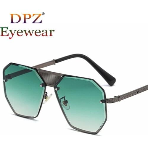 2021 Fashion Cool Metal Gradient Style Pilot Sunglasses Men Women Unique Vintage Luxury Brand Design Sun Glasses Oculos De Sol