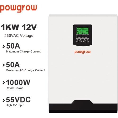 Solar Inverter 1000W Pure Sine Wave 12v 220v Off Grid PWM 1kva DC-AC Solar Invertes With a Built-in 50A Battery Controller