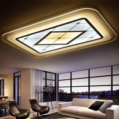 Slim LED acrylic rectangular square home ceiling lamp living room bedroom study dining hall aisle Ceiling light AC110-240V