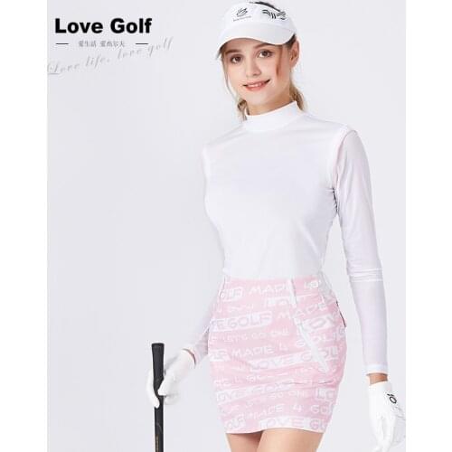 Chivalric Store LGL002 womens golf white training T-shirt + LGS002 pink short skirt womens sportswear summer breathable suit