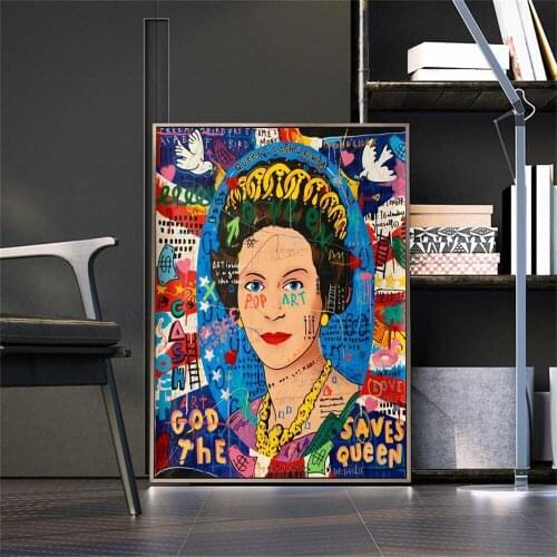 Gold The Saves Queen Painting On Canvas Print Woman Graffiti Pop Art Poster Wall Picture For Living Room Home Cuadros Decor Gift