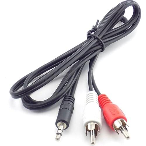 1M 3.5mm Male Stereo To 2 RCA Connector Audio Speaker AV Adapter Cables For Laptop TV DVD MP3/MP4 Extension Cord Line W17