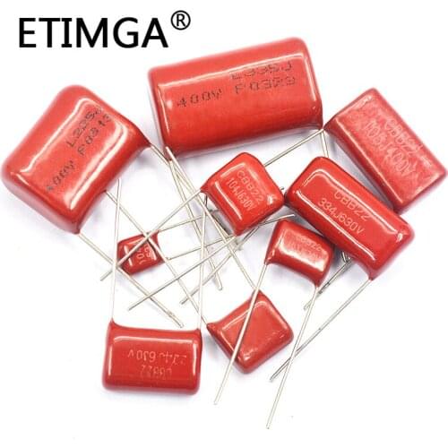 10PCS 63V 100V 250V 400V 450V 630V 2000V CBB Polypropylene film capacitor 101 103 104 105 125J 221 222 223 224 225 332 333 334