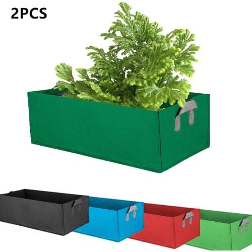 2Pcs Non-woven Fabrics Planting Bag Rectangle Vegetables Seedling Flower Pot for Home Garden Accessories