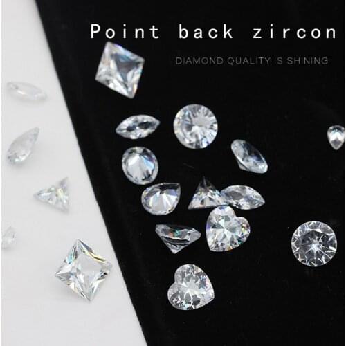 20pcs round/navette/droplet/oval glitter Imitation zircon pointed back crystal rhinestones craft jewelry DIY Nail art decoration