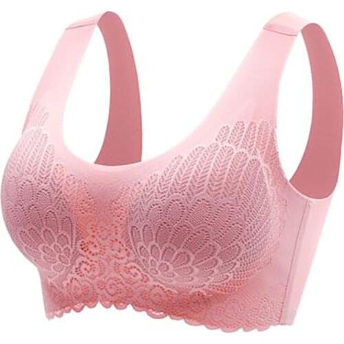 Vip Link 4pcs Latex Bra Seamless Bras For Women With Pad Vest Top Bra