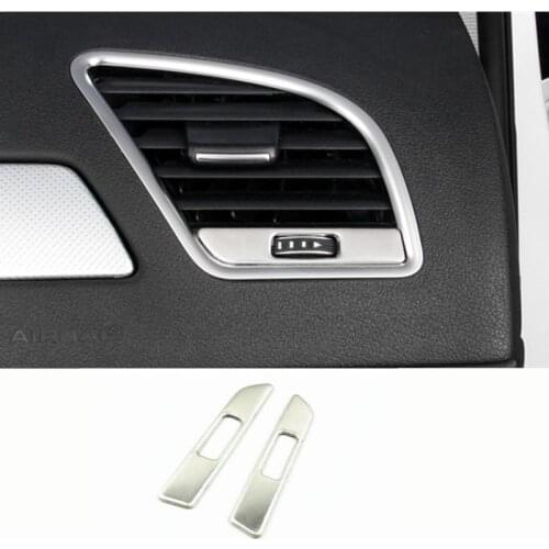 AC Outlet Trim Refit Air Outlet Frame Decoration Stickers Covers For Audi Brand A4 B8 A5 2009-2016 Car Interior Trim LHD