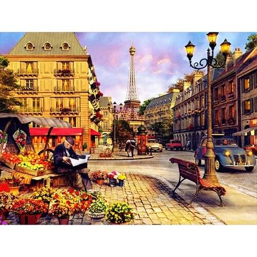 5D DIY Full Square Round Resin Diamond Painting "Street View" Cross Stitch Embroidery Mosaic New Arrival Fall Decor