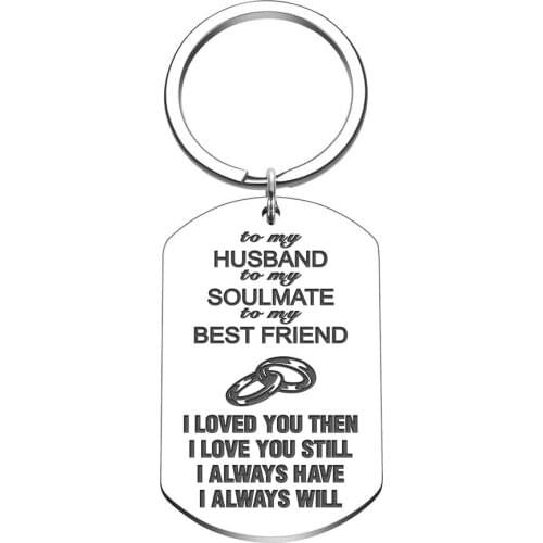 Keychain Valentines Day Anniversary Gifts for Husband From Wife Wedding Birthday Gift Key Chain for Hubby Wifey Him Her