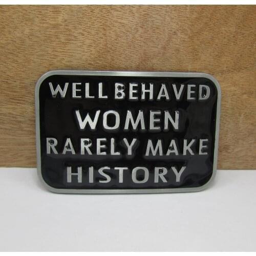 BuckleClub wholesale retro zinc alloy well behaved women belt buckle jeans gift belt buckle FP-02968 pewter FINISH
